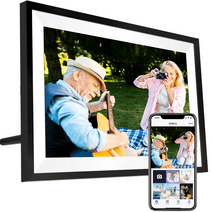 IPRODA Digital Picture Frame, 15.6-inch Large Digital Photo Frame, 1080P IPS FHD Touch Screen 32GB WiFi Share Photos Instantly via Uhale App（Black）