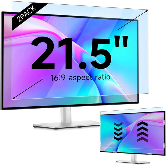 IPROKKO 2 Pack 21.5 inch Anti-Blue Light Monitor Screen Protector for 16:9 Widescreen,Removable Anti Glare Blue Light Blocking Screen Filter，LED PC Anti-UV Eye Protection Filter Film