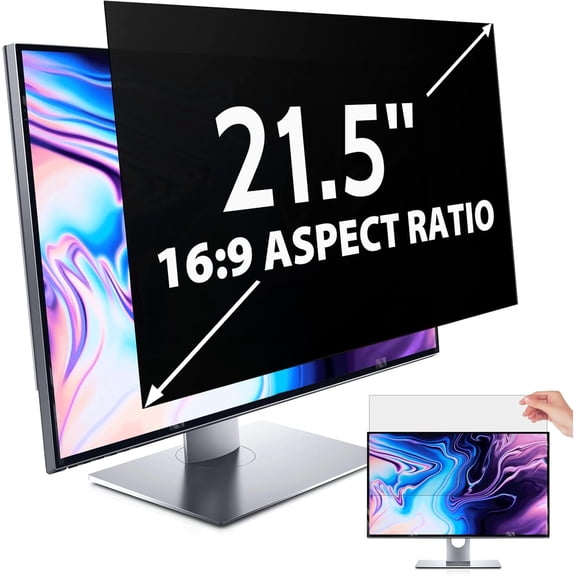 IPROKKO 21.5 Inch Computer Privacy Screen Filter for 16:9 Aspect Ratio, Anti Blue Light Glare Removable 21.5 in Privacy Screen Protective Film