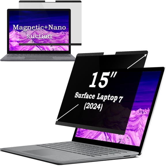 IPROKKO Magnetic Privacy Screen for 15 inch Surface Laptop 7 Gen (release in 2024), Removable Matte Computer Screen Spy Filter Compatible with Microsoft Laptop, Anti-Glare Blue Light Scratch Screen C
