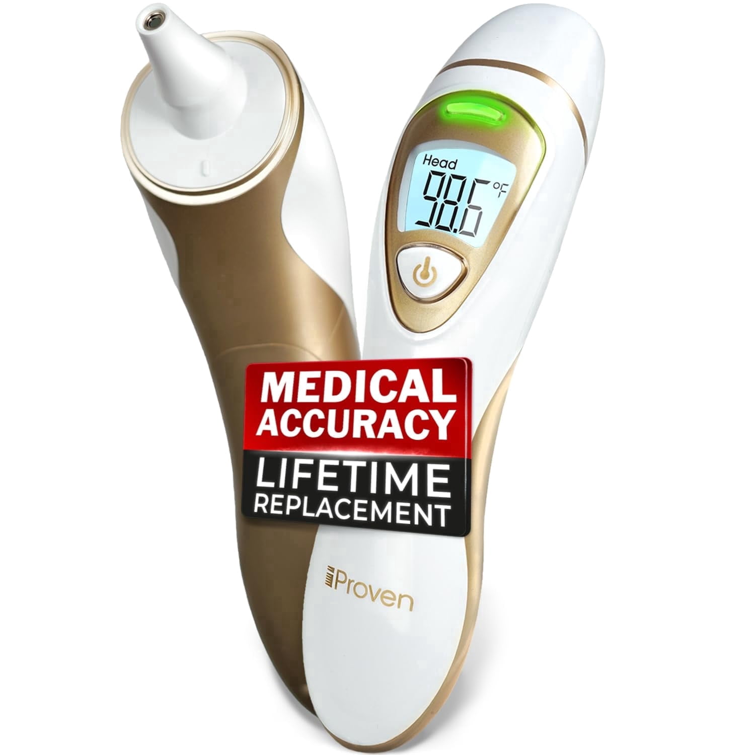 IPROVEN Ear Thermometer and Forehead Thermometer for Adults and Kids (Superior Accuracy, Upgraded Fever Alarm, Quiet Vibration Alerts)