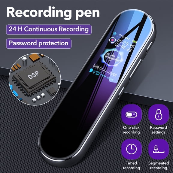 IPS Color Screen HD Mini Digital Recorder, Stereo Audio MP3 Player, Recording Equipment 2 Microphones 6 Equalizers Multifunctional Small Recorder, Suitable for Office, Study, and Meetings