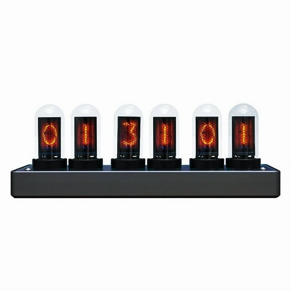 IPS Nixie Tube Desk Clock - 6 - Bit LCD Screen, Cyberpunk Decor, RGB Backlit Desktop Decoration