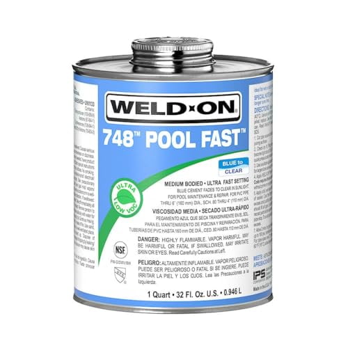 IPS Pool Fast Medium Bodied 748 Blue - Pool PVC Blue Glue Adhesive  Quart (32 Oz) | 13342