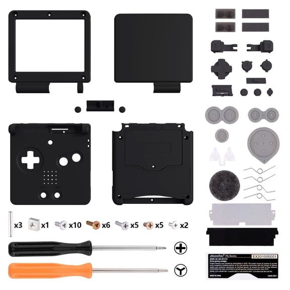 IPS Ready Upgraded eXtremeRate Black Soft Touch Custom Replacement Housing Shell for Gameboy Advance SP GBA SP – Compatible with Both IPS & Standard LCD – Console & Screen NOT Included
