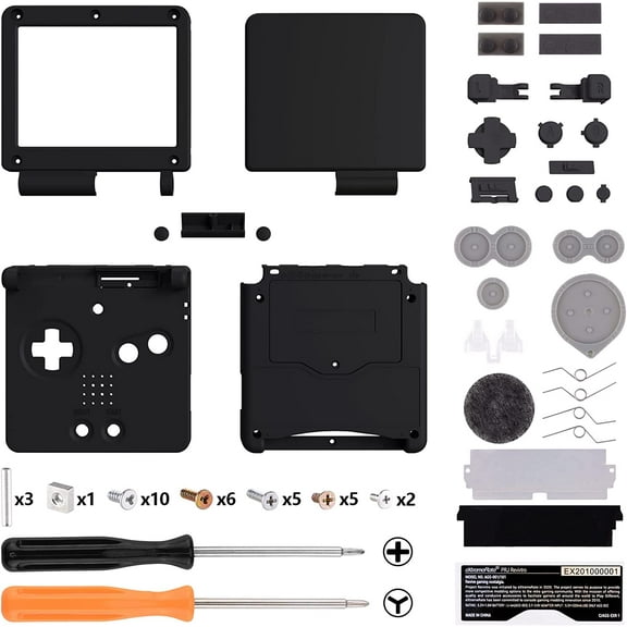 IPS Ready Upgraded eXtremeRate Black Soft Touch Custom Replacement Housing Shell for Gameboy Advance SP Compatible with Both IPS & Standard LCD