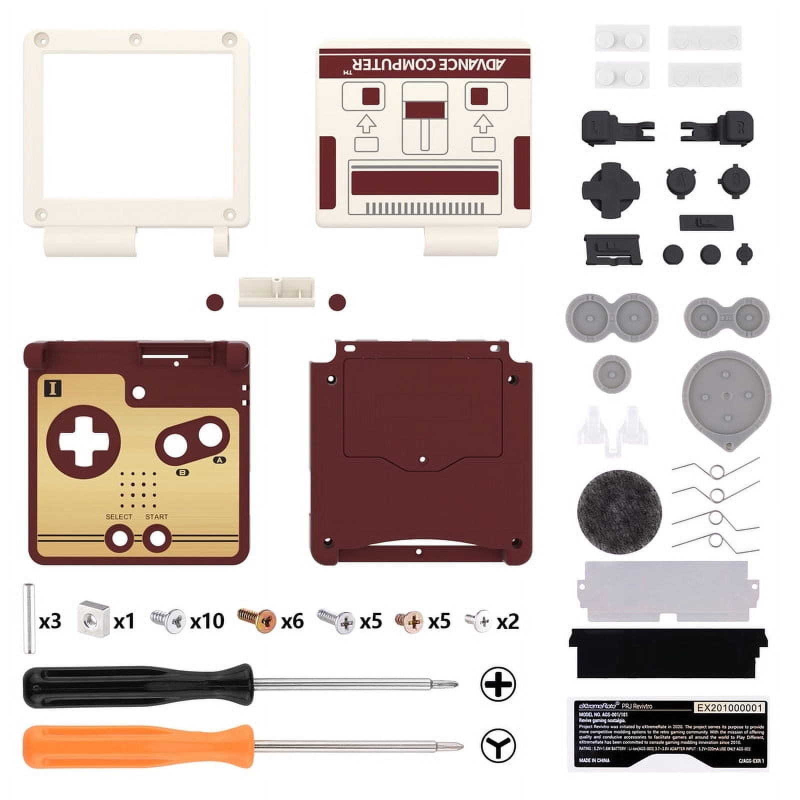 Gameboy Custom Shell IPS Ready Upgraded eXtremeRate Classic FC Style Custom Replacement ...