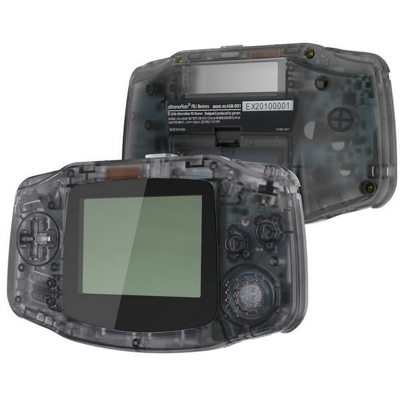 IPS Ready Upgraded eXtremeRate Clear Black Replacement Full Housing Shell w/Buttons for Gameboy Advance GBA