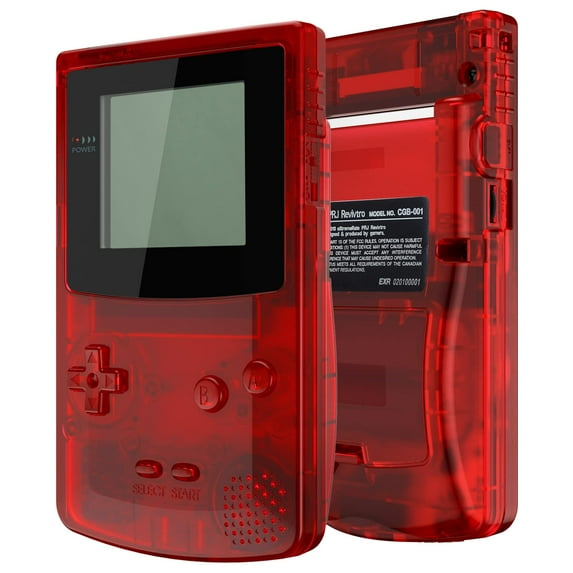 IPS Ready Upgraded eXtremeRate Clear Red Replacement Shell Full Housing Cover & Buttons for Gameboy Color – Fit for GBC OSD IPS & Regular IPS & Standard LCD – Console & IPS Screen NOT Included