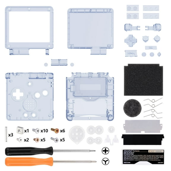 IPS Ready Upgraded eXtremeRate Glacier Blue Custom Replacement Housing Shell for Gameboy Advance SP GBA SP – Compatible with Both IPS & Standard LCD – Console & Screen NOT Included