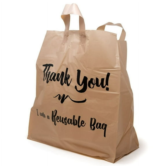 IPS Reusable 2.25 Mil Self-Standing Bag, Brown 12" x 6.75" x 14" | 250/Case