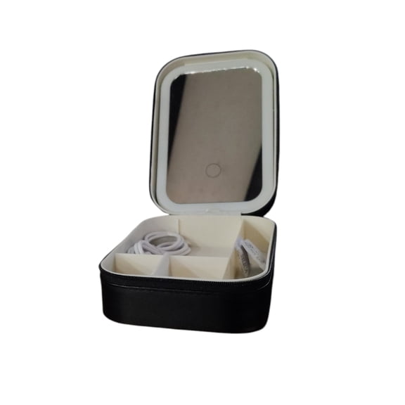 IPSY Travel Makeup Bag with LED Mirror With Black Zipper Case