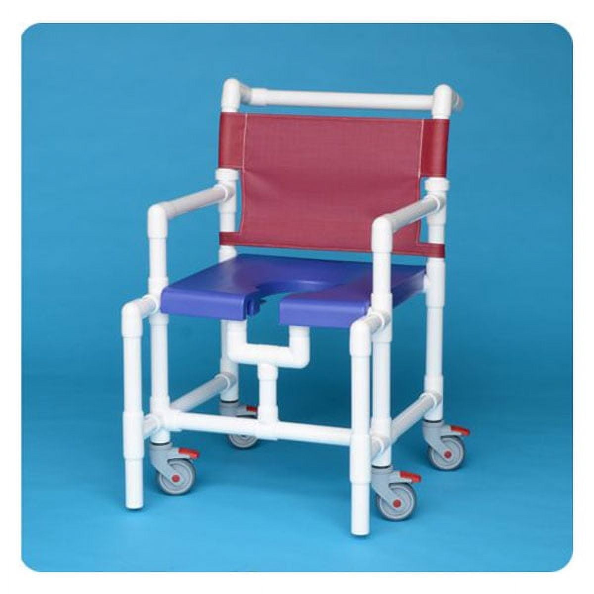 IPU MidSize Elite Rolling PVC Shower Chair With Commode Opening