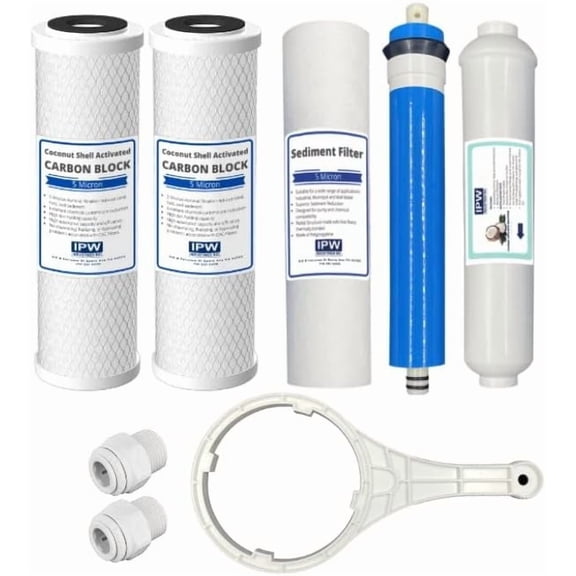 IPW Industries Inc - Compatible ERO 5 pc Reverse Osmosis Filters 1 Year Set, 5 Stage Reverse Osmosis Water Filter