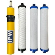 IPW Industries Inc. Compatible to Hydrotech 41400008/41400009 Replacement Reverse Osmosis Water Filter Cartridge Set w/Compatible 33001033-50 GPD Membrane Filter Set