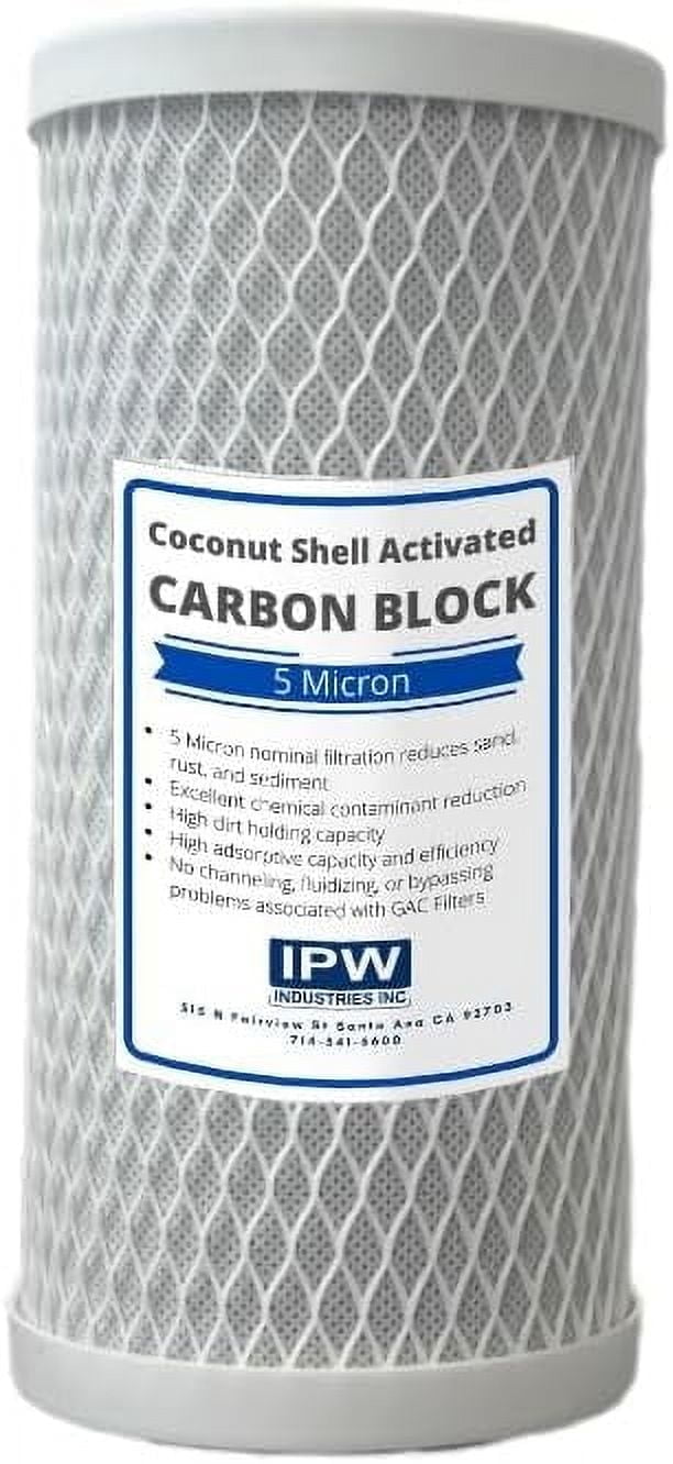 IPW Industries Inc. Compatible replacement to AO-WH-PREL-RCP Carbon/Sediment Filter Replacement 10" x 4.5" - 5 Micron