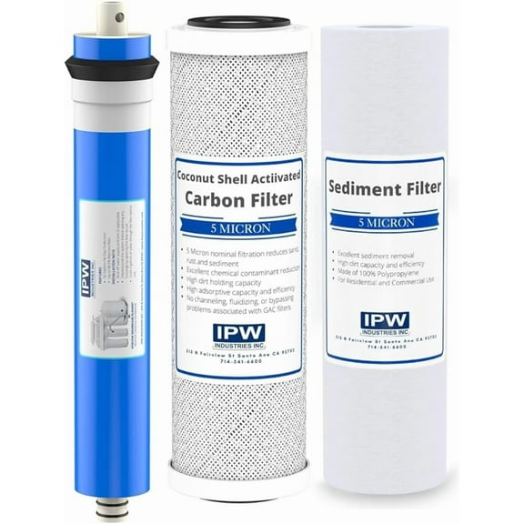 IPW Industries Inc. | Hydro Logic Stealth RO100 - Sediment & Activated Carbon Block Filter Set w/RO Membrane for Reverse Osmosis Water Filter System