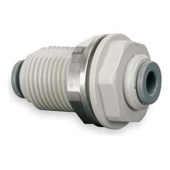 IPW Industries Inc-John Guest - Acetal Reducing Bulkhead Union Quick Connect Fitting 3/8" OD x 1/4" OD x 0.83" / Single- Grey