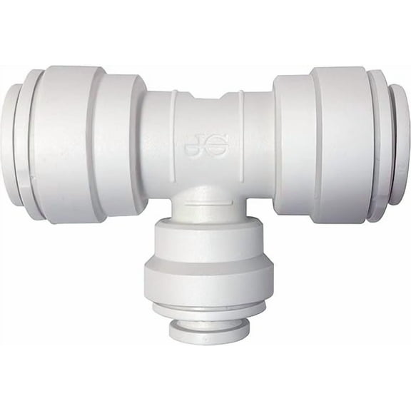 IPW Industries Inc-John Guest - Polypropylene Reducing Union Tee Quick Connect Fitting 3/8" OD x 1/4" OD x 3/8" OD/Single- PP30120812W