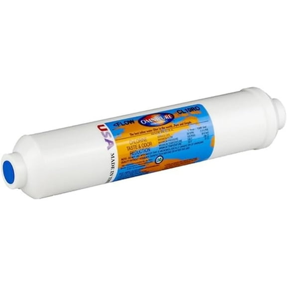 IPW Industries Inc-Omnipure - (CL10ROT40-B) - 10" x 2" T40 GAC Acid Washed Coconut Carbon Inline Filter 1/4" FPT/Single