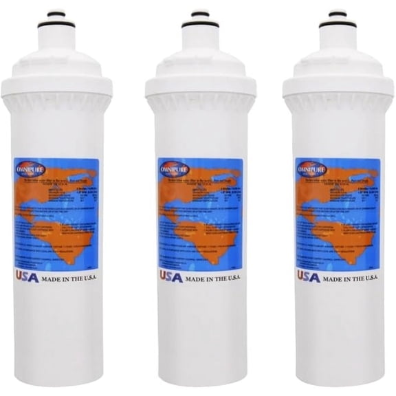 IPW Industries Inc-Omnipure - (ELF 10M-P) - 12.5" x 4" ELF-Series 10 Micron Carbon Block with Phosphate Filter; Scale Inhibitor 3 Pack