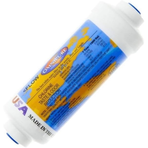 IPW Industries Inc-Omnipure - (K2340-BB) - 6" x 2" T40 GAC Coconut Carbon Inline Filter 1/4" NPT