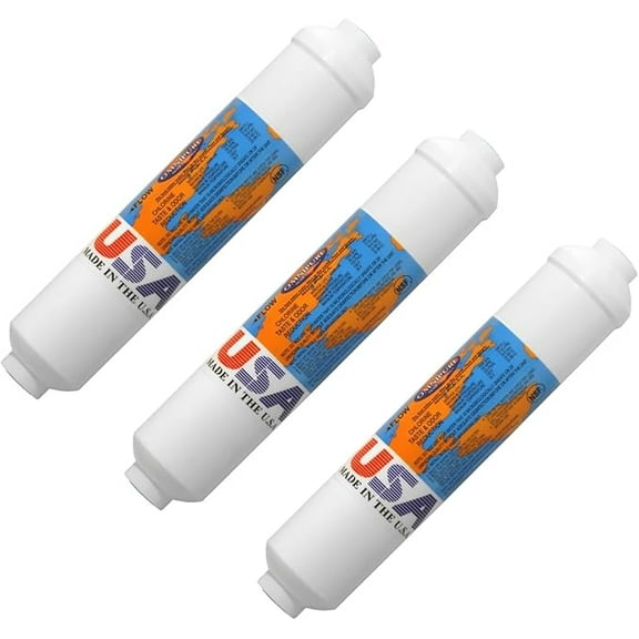 IPW Industries Inc-Omnipure - (K2548-JJ) - 10" x 2" Remineralization Filters - Calcite Inline Filter 1/4" Quick Connect 3 Pack