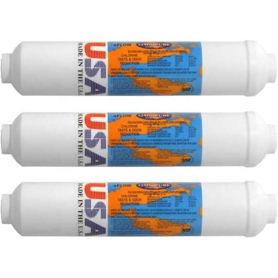 IPW Industries Inc-Omnipure -(SCL10-C)- 10" x 2" GAC & Phosphate Scale Inhibitor Inline Filter 3/8" NPT 3 Pack