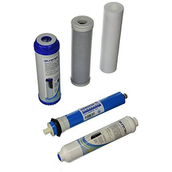 IPW Industries Inc-Purenex 1C-1GAC-1S-1I-1M50 Reverse Osmosis RO Filter Replacement Set with 50 GPD Membrane