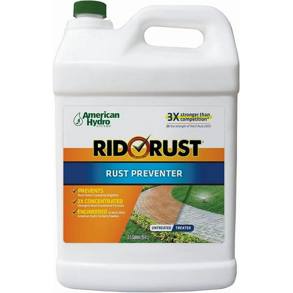 IPW Industries Inc Rid O' Rust 2X RR1 Concentration Stain Preventer, Rust Stain Remover 1/2 Gallon Bottle 1 Single (RR1-1-CS) American Hydro Systems