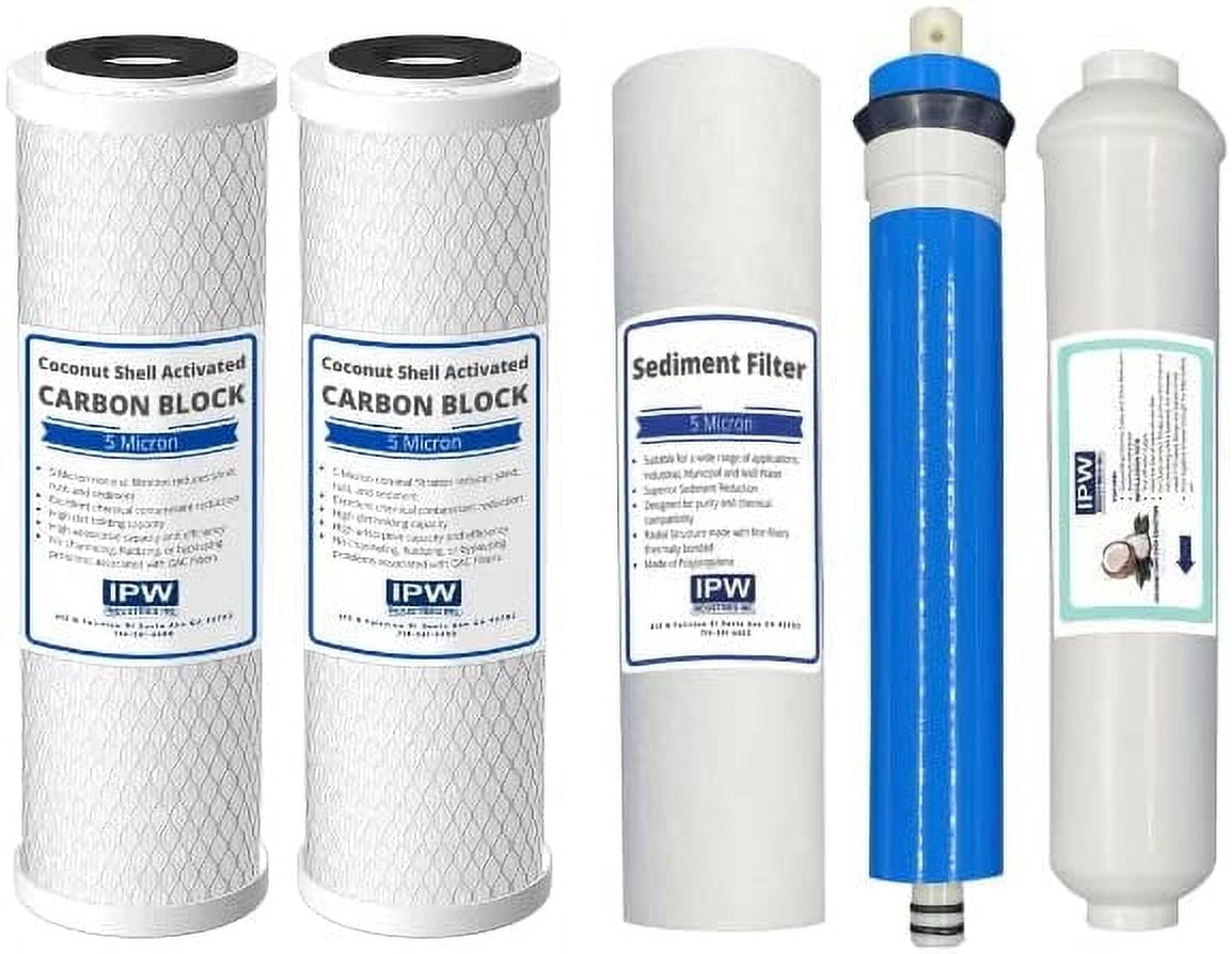 IPW Industries Inc. W-525 Replacement Water Filters Compatible with the Watts 5 Stage RO System