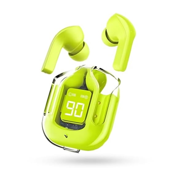 IPX4 Waterproof Bluetooth 5.3 Wireless Earbuds with Smart Touch & LED Display,green