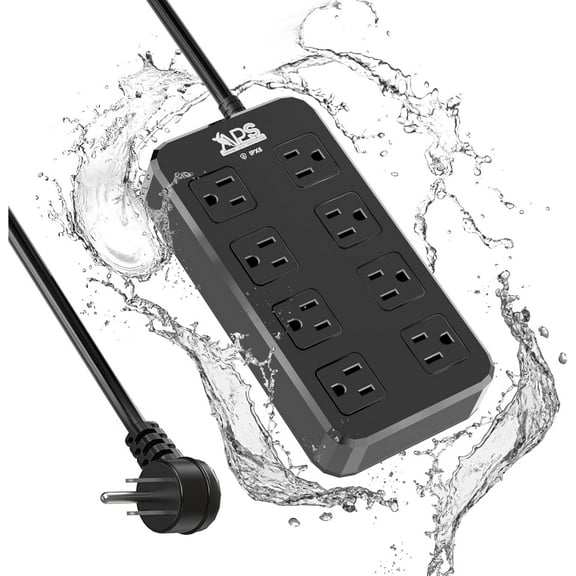 IPX6 Outdoor Power Strip Weatherproof, Waterproof Surge Protector with 8 Wide Outlets(6FT) ,Wall-mountable