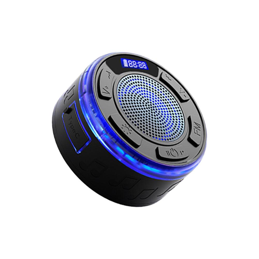 IPX7 Bluetooth 5.3 Waterproof Shower Speaker with RGB Light & LED ...