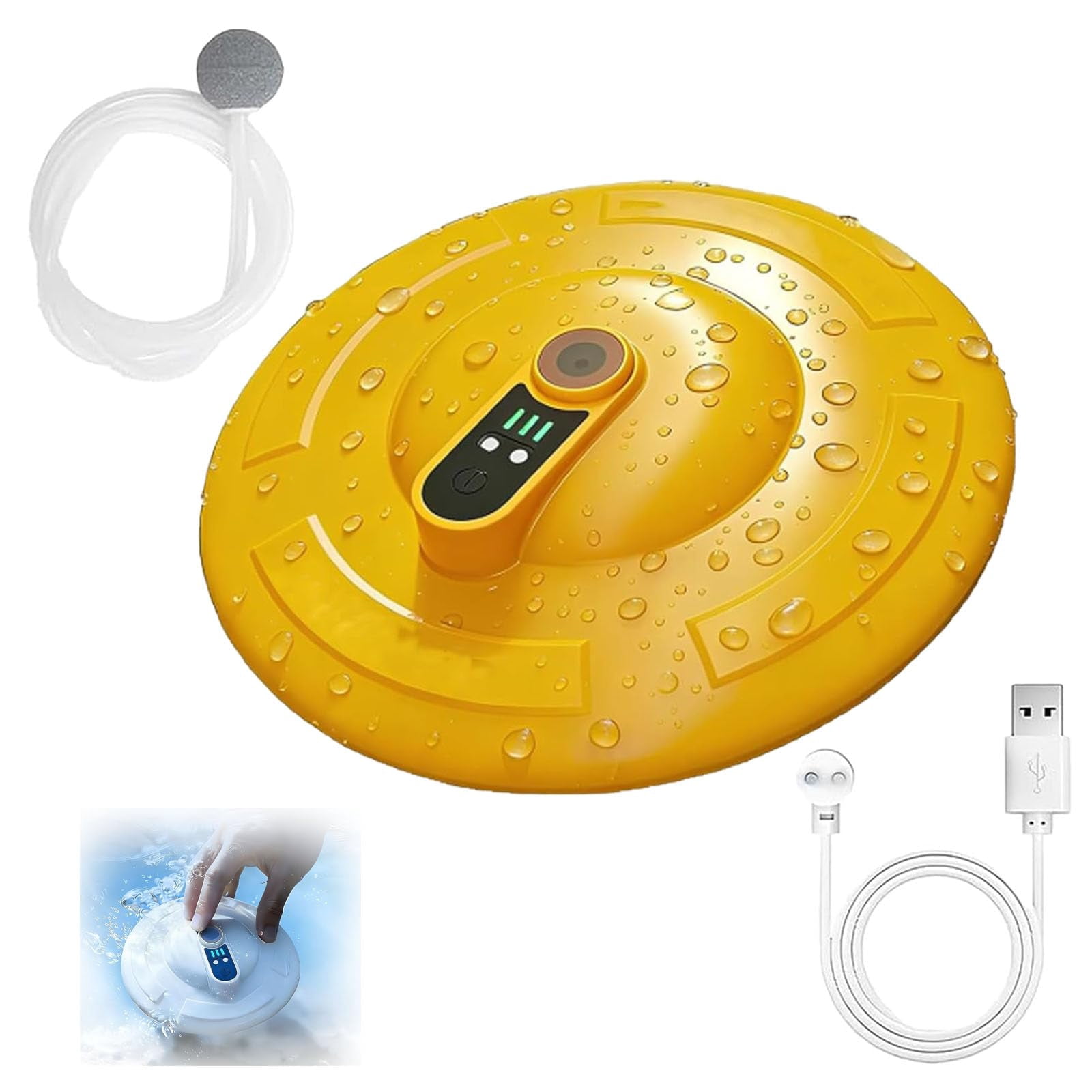 IPX7 Floating & Rechargeable Bait Bucket Aerator, 2026 Upgraded 2000MAH ...