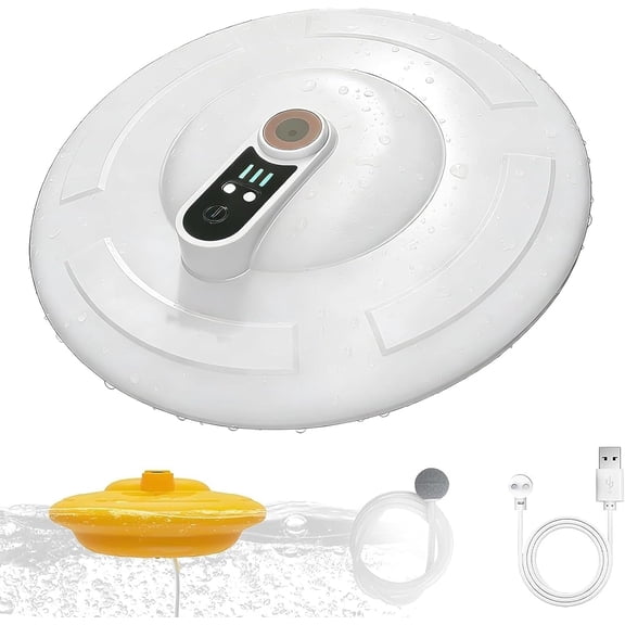 IPX7 Floating & Rechargeable Bait Bucket Aerator, Portable Channel Aquarium Aerator & Inflator, Ultra-Quiet Bubble Generator for Fish Tank, Bait Bucket, Fishing Trips Live Bait Transportation (B)