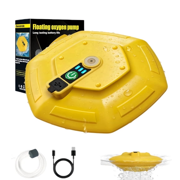 IPX7 Floating & Rechargeable Bait Bucket Aerator, Portable Ultra-Quiet Waterproof Bubbler for Fish Tank, Fishing Live Bait Transportation