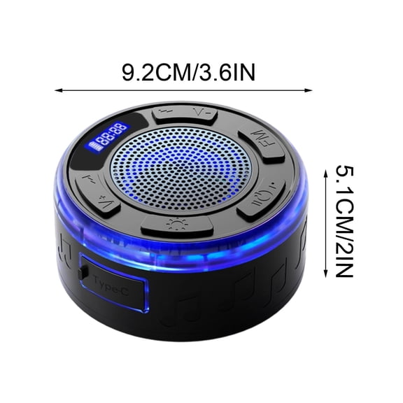 IPX7 Waterproof Bluetooth Speaker with Detachable Suction Cup, RGB Color Changing LED Shower Speaker, Portable Outdoor Speaker for Pool Beach and Camping, Wireless bluetooth audio