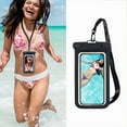 thumbnail image 1 of IPX8 Universal Phone Pouch, Polyester, Black Clear, 7.99x4.72x0.47in, Waterproof Case for 6.7in Phones, Beach Underwater with Lanyard, 1 of 2
