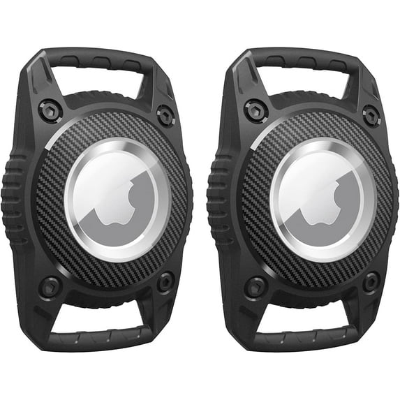 IPX8 Waterproof Airtag Dog Collar Holder (2 Pieces), Apple Airtag Anti Chew and Anti Scratch Hard PC, with Anti Loss Screws, Cat Dog GPS Tracker Anti Loss air tag Cover Holder