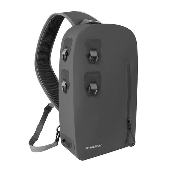 IPX8 Waterproof Fishing Backpack 9L Sling Pack, Fully Submersible Fly Fishing Tackle Bag With Airtight Zipper, Chest/Waist Mount For Trout & Spin Fishing Gear