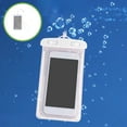 thumbnail image 1 of IPX8 Waterproof Phone Pouch, Cell Phone Dry Bags with Lanyard - Large Capacity Waterproof Bag Sunscreen Glasses Storage Universal Dry Pouch for Swimming Rafting Boating(White), 1 of 6