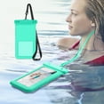 thumbnail image 1 of IPX8 Waterproof Phone Pouch PVC Floating Dry Bag Touchscreen Sensitive Case Adjustable Lanyard Universal Smartphone Protector for Swimming Beach Kayaking 8.26x4.13in(Green), 1 of 6