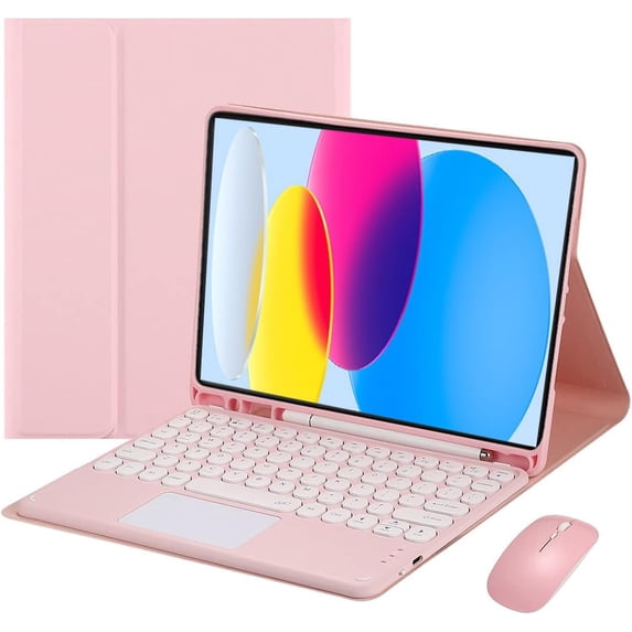 IPad (A16) 11th and 10th generation touch keyboard protective cases (pink)