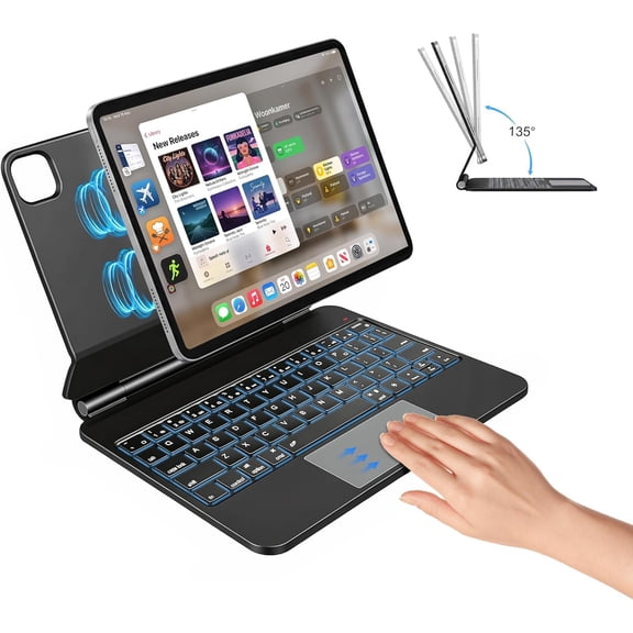 IPad Air 11 Inch Case with Keyboard - Magnetic Case, Backlit Keyboard & Multi-Touch Trackpad, Compatible with iPad Air 11" (M4 2026/M3 2025/M2 2024) & 10.9" (4th/5th Gen), iPad Pro 11" (1st-4th Gen)