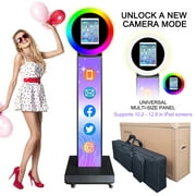 IPad Photo Booth Selfie Photobooth Machine with Portable Tote Bag,Compatible with iPad 10.2" 10.9" 11" 12.9" RGB Ring Light, Remote Control, Free Custom Logo
