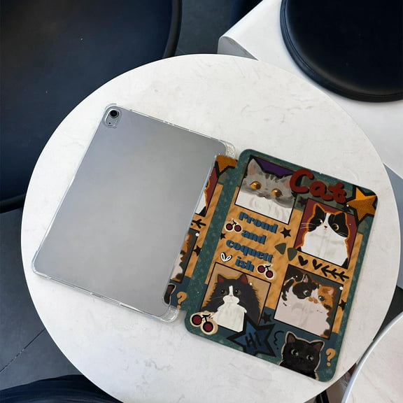 for IPad tablet case 9th generation gradient love Pro11 2024 three fold transparent protective case all inclusive 10th generation gen7th 8th 9th10.2 Air1/9.7inch Air3/4/5/6 10.9