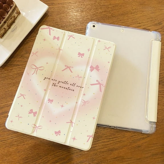 for IPad tablet case 9th generation gradient love Pro11 2024 three fold transparent protective case all inclusive 10th generation gen7th 8th 9th10.2 Air1/9.7inch Air3/4/5/6 10.9