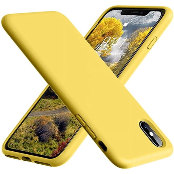 IPhone 13 case, soft liquid silicone, ultra-thin rubber, whole body protectionYellow