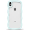 thumbnail image 1 of IPhone 15 Case Wavy Edge Clear Back Design, Anti-Slip Grip Cute Wave Curly Frame Shape Shockproof Soft TPU & Hard Bumper Protective Phone Case Cover for Women Girls, Pink, 1 of 6